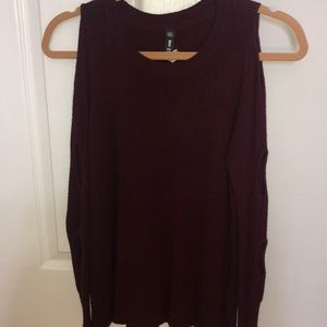 Maroon Cut-out Sweater
